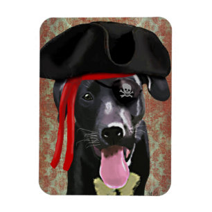 Magnet Flexible Chien pirate du Labrador noir