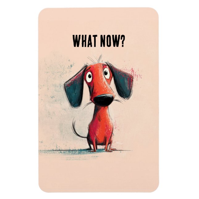 Magnet Flexible Chien Rouge Drôle – Art de Compagnon de Dessin Ani (Vertical)