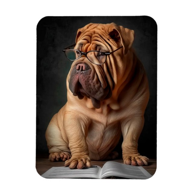 Magnet Flexible Chien Shar Pei Intelligent avec Conception de Livr (Vertical)