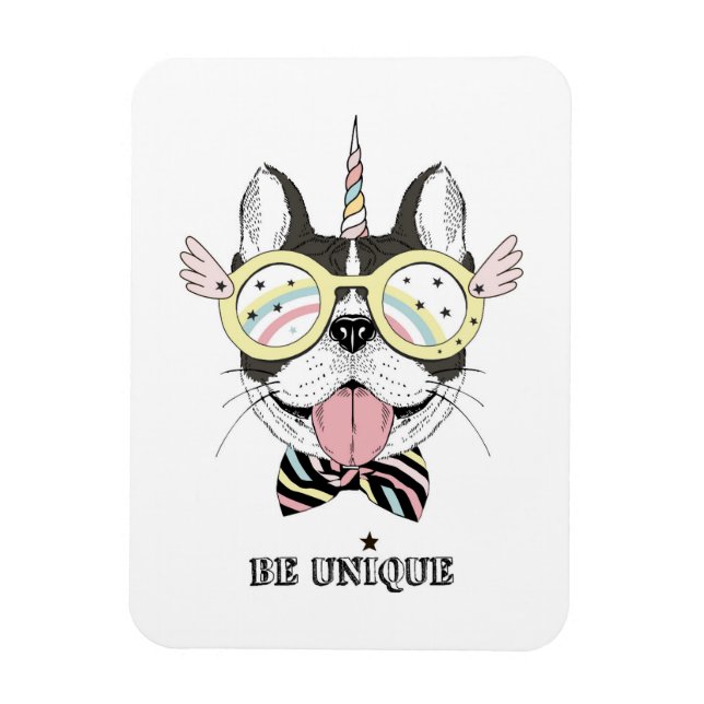 Magnet Flexible Chien-taureau français Unicorn (Vertical)