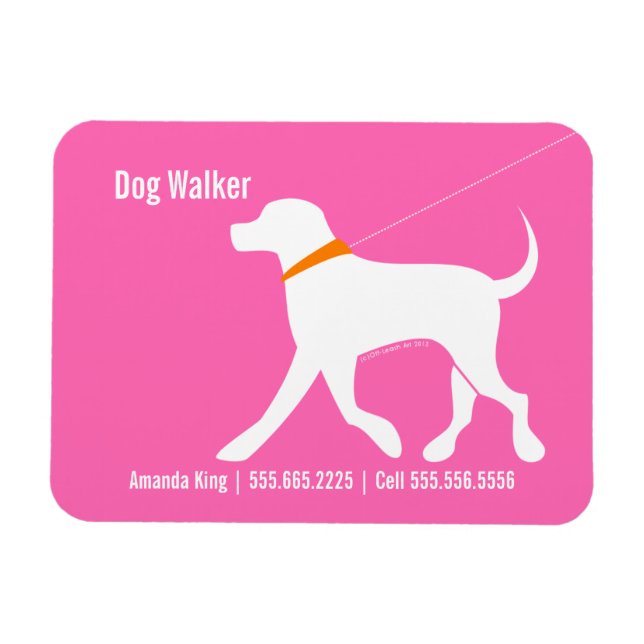 Magnet Flexible Chien Walker Animal de compagnie Laboratoire d'aff (Horizontal)
