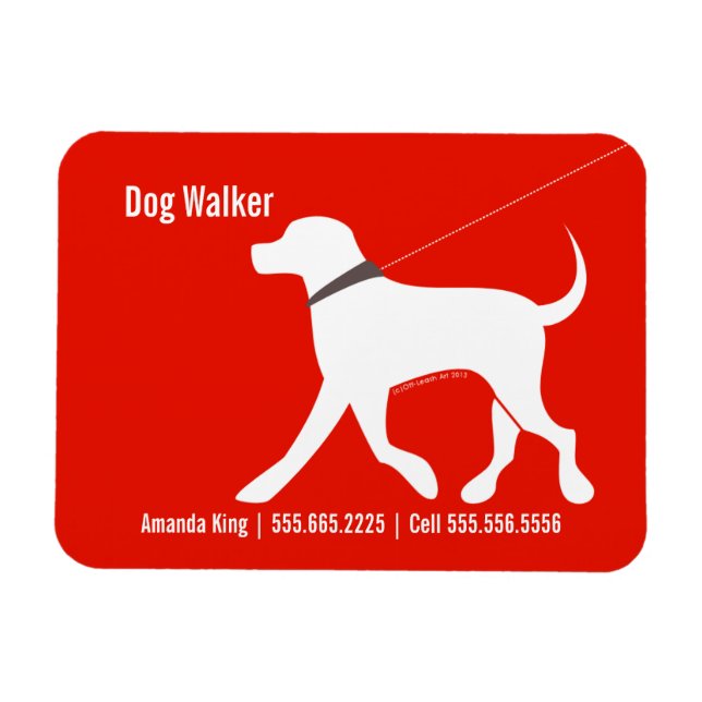 Magnet Flexible Chien Walker Animal de compagnie Laboratoire d'aff (Horizontal)