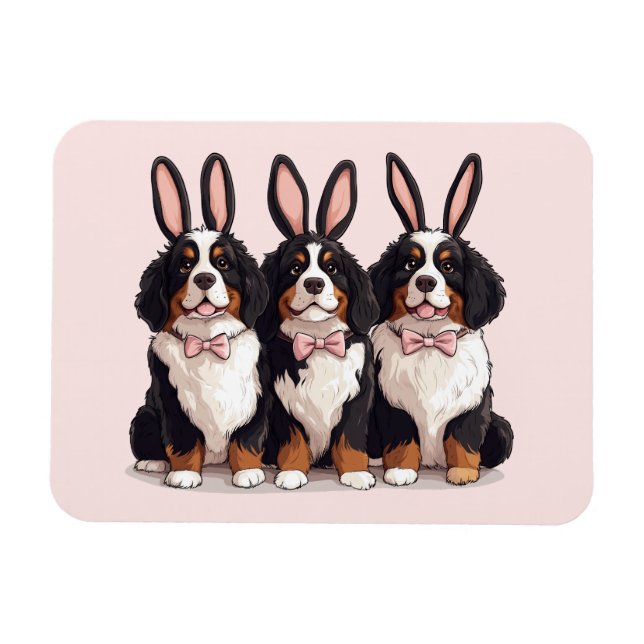 Magnet Flexible Chiens de montagne bernois de Pâques (Horizontal)