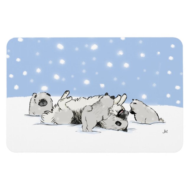 Magnet Flexible Chiens de neiges de Keesie - Happy Keeshony avec d (Horizontal)
