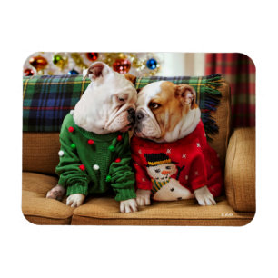 Magnet Flexible Chiens de Noël en pulls