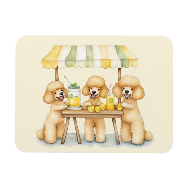 Magnet Flexible Chiens De Poodle Standard Avec Un Socle De Lemonad (Horizontal)