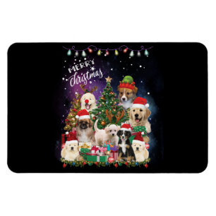 Magnet Flexible chiens Joyeux Noël Lumière