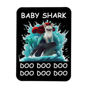 Magnet Flexible Chiffre de taureau français   Baby Shark Doo Doo D
