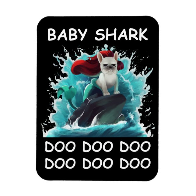 Magnet Flexible Chiffre de taureau français | Baby Shark Doo Doo D (Vertical)