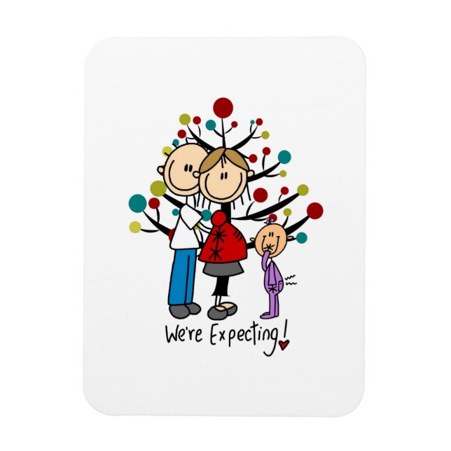 Magnet Flexible Chiffres de bâton Fille des parents attendus (Vertical)