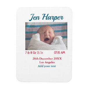 Magnet Flexible Chiffres de naissance bébé ajouter nom lieu date d