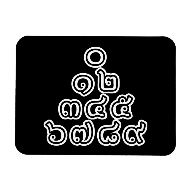 Magnet Flexible Chiffres thaïlandais Pyramide ♦ Script en thaï ♦ (Horizontal)