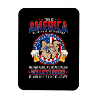 Magnet Flexible Chihuahua Chig Cette 4 juillet Américaine