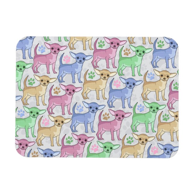 Magnet Flexible Chihuahua Lover Motif coloré (Horizontal)