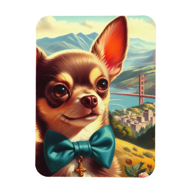 Magnet Flexible Chihuahua vintage (Vertical)