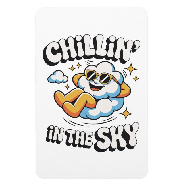 Magnet Flexible Chillin' in the Sky Cloud Design Fun Refrigerator (Vertical)