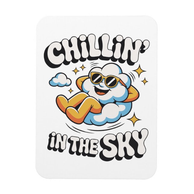 Magnet Flexible Chillin' in the Sky Cloud Design Fun Refrigerator (Vertical)
