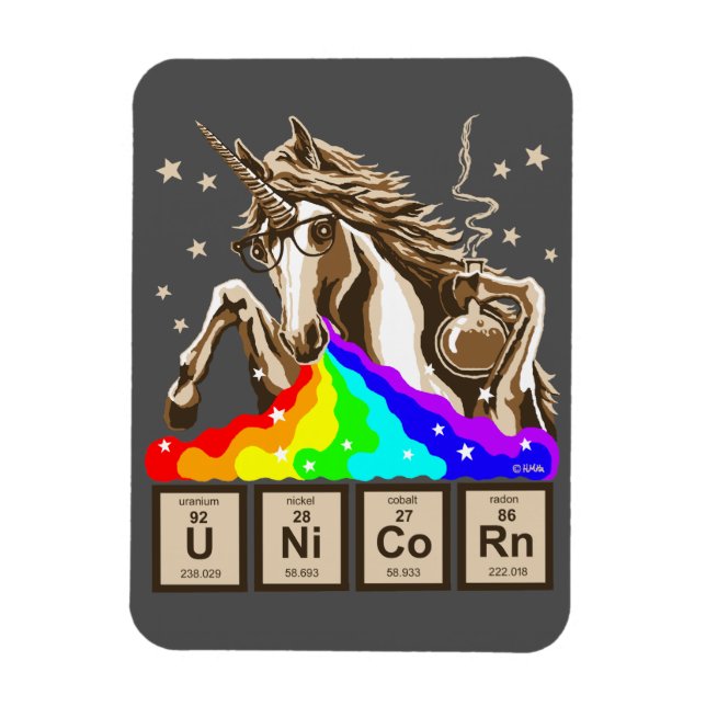 Magnet Flexible Chimie licorne vomit arc-en-ciel (Vertical)