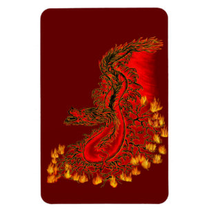 Magnet Flexible Chine Dragon rouge et or design