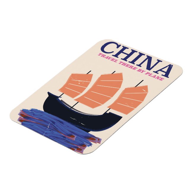 Magnet Flexible Chine "Voyagez là-bas en avion" (Côté Gauche)