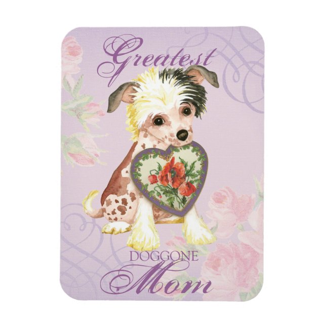 Magnet Flexible Chinois Crested Heart Maman (Vertical)