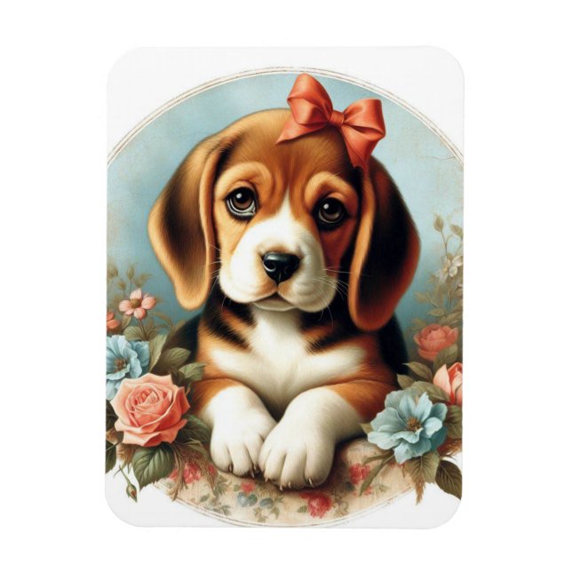 Magnet Flexible Chiot Beagle vintage (Vertical)