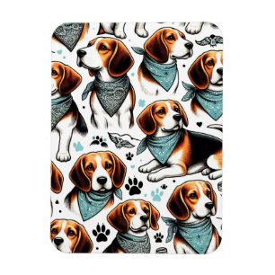 Magnet Flexible Chiot Beagle vintage sans couture