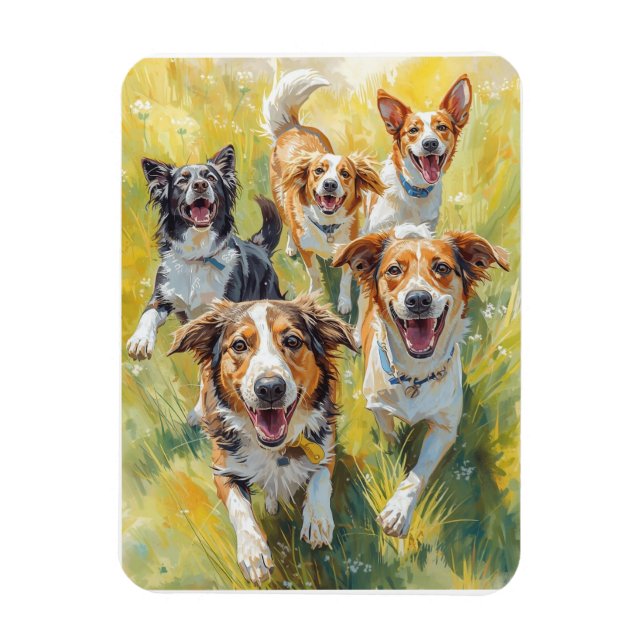 Magnet Flexible Chiots heureux  (Vertical)