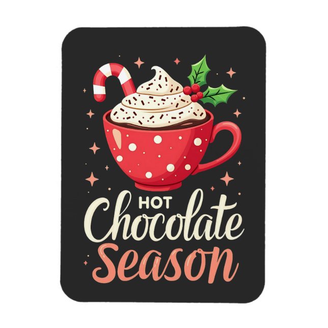 Magnet Flexible Chocolat chaud saison Amateurs de Noël (Vertical)
