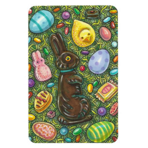 MAGNET FLEXIBLE CHOCOLAT PÂQUES BUNNY, POULET, OEUFS, JELLY BEANS