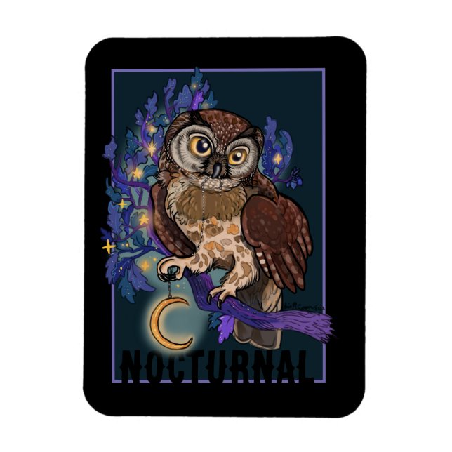 Magnet Flexible Chouette boréale Nocturne (Vertical)