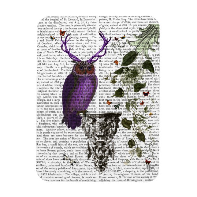 Magnet Flexible Chouette pourpre avec Antlers 2 (Vertical)