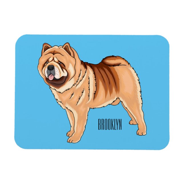 Magnet Flexible Chow Chow dog cartoon (Horizontal)