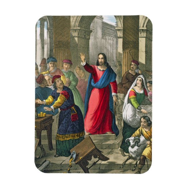 Magnet Flexible Christ nettoie le Temple, d'une bible imprimée par (Vertical)