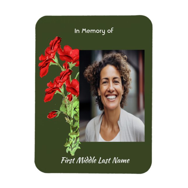 Magnet Flexible Christian Memorial Keepsake Geranium Flower (Vertical)