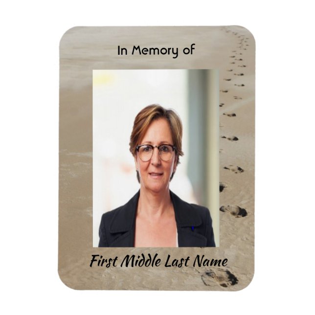 Magnet Flexible Christian Scripture Keepsake Footprints in Sand (Vertical)