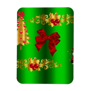 Magnet Flexible Christmas Decorations On Green