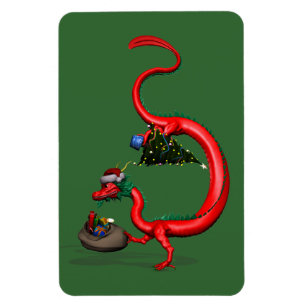 Magnet Flexible Christmas Dragon Père Noël