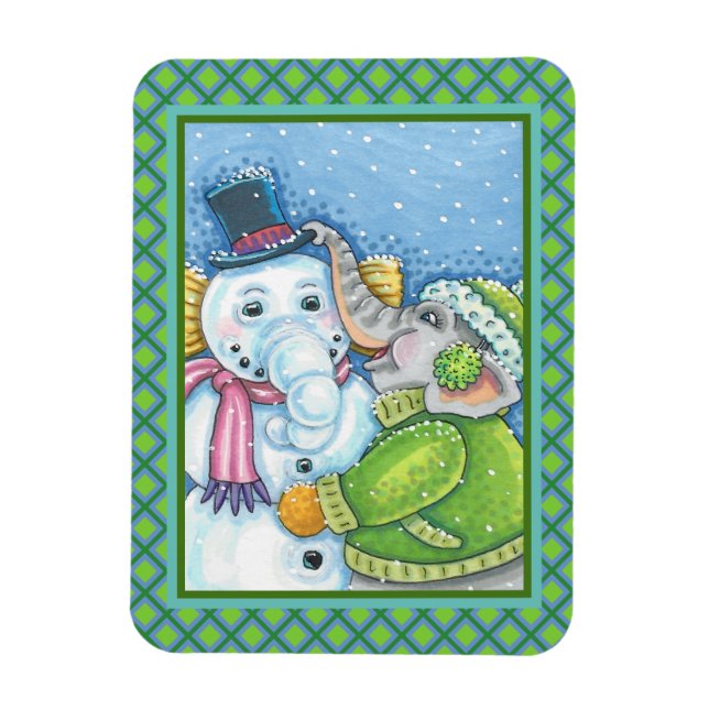 MAGNET FLEXIBLE CHRISTMAS ÉLÉPHANT CONSTRUCTION CUTE PACHYDERM SNO (Vertical)