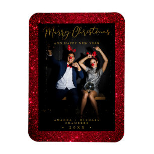 Magnet Flexible Christmas Glitter Fun Photo Newlyweds Script