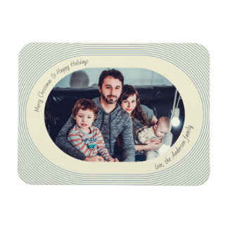 Magnet Flexible Christmas Photocard Playful Design Oval Photo
