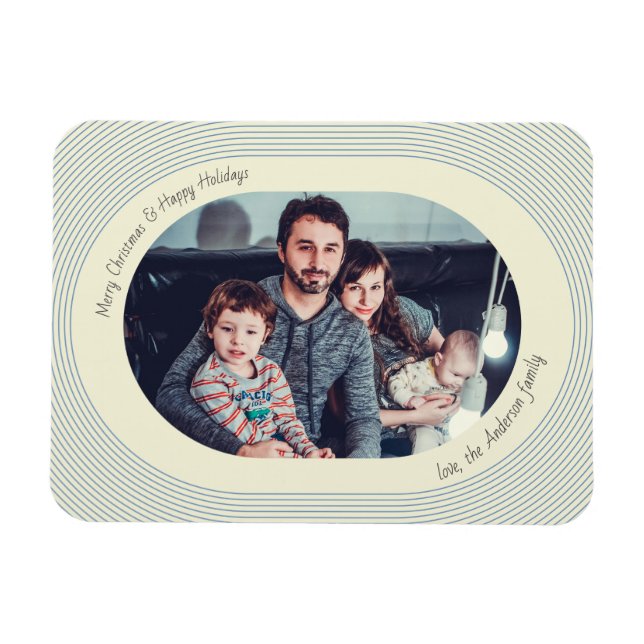 Magnet Flexible Christmas Photocard Playful Design Oval Photo (Horizontal)
