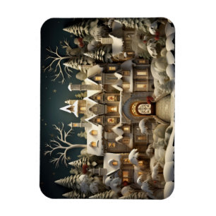 Magnet Flexible Christmas Snowy Manor Storybook Wonderland