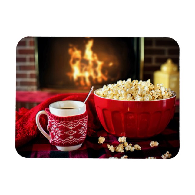 Magnet Flexible Christmas Treet - Popcorn et Cidre chaud (Horizontal)