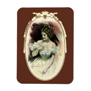 Magnet Flexible Christy Girl vintage, portrait de mariage antique