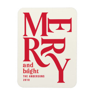 Magnet Flexible Chritsmas vintage rouge coloré faire-part