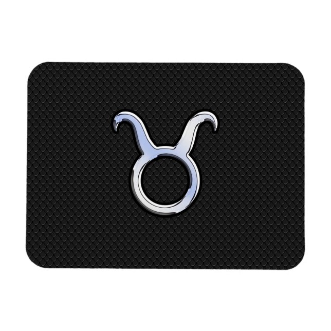 Magnet Flexible Chrome Argent Comme Taurus signe Zodiac (Horizontal)