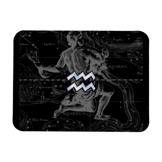 Magnet Flexible Chrome comme Aquarius Zodiac Connexion Hevelius (Horizontal)