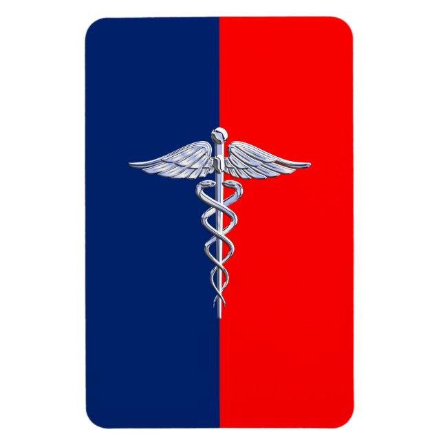 Magnet Flexible Chrome Comme Caduceus Symbole Médicale Ligue Décor (Vertical)