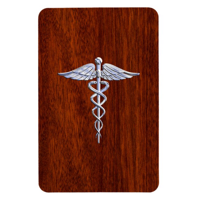 Magnet Flexible Chrome Comme Caduceus Symbole Médicale Mahogany Br (Vertical)